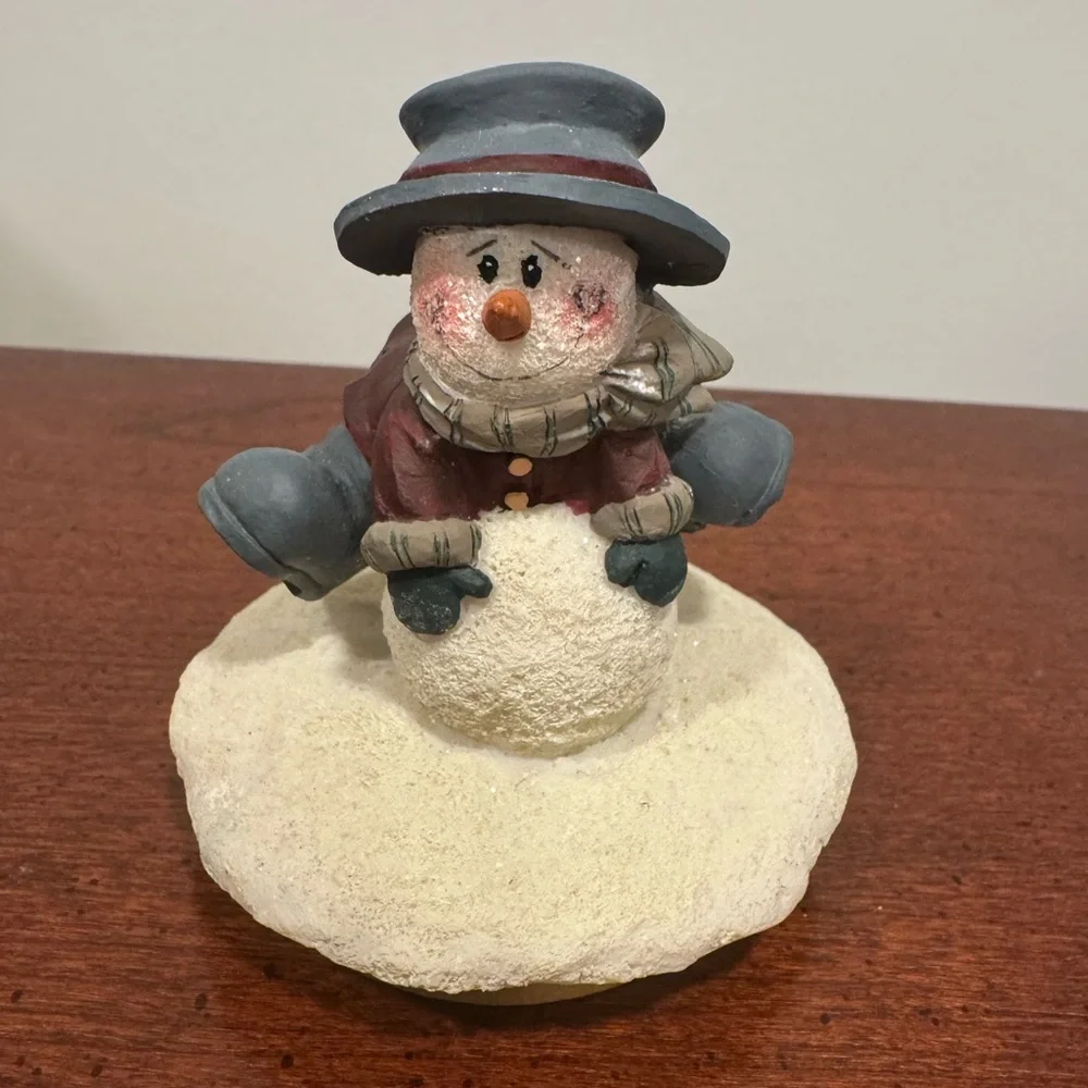 🌷Henton Crazy Mountain - Snowman on Snowball Candle Topper Figure